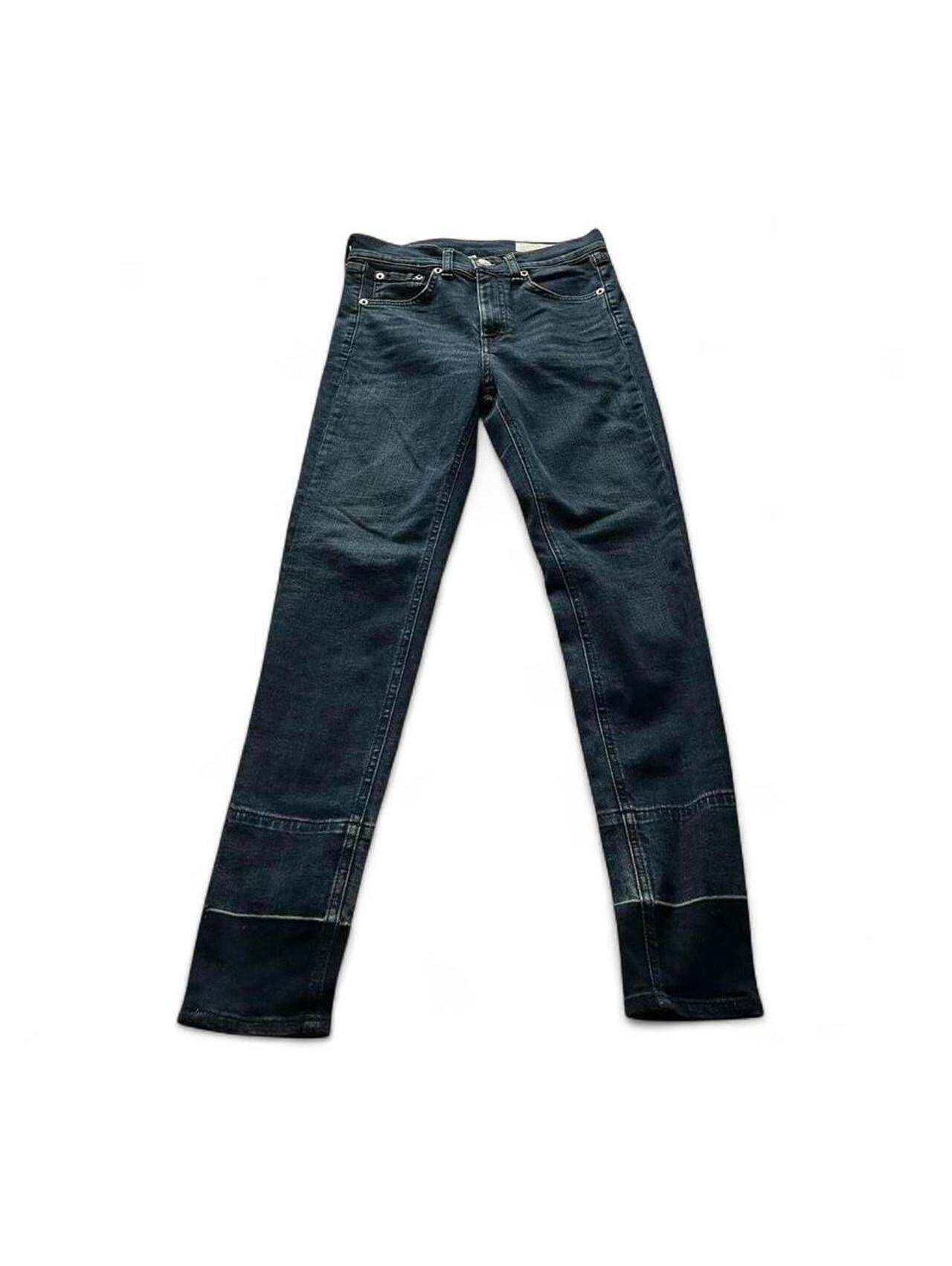 Rag & Bone High Rise Ankle Skinny Jeans Navy & Dark Blue 23”